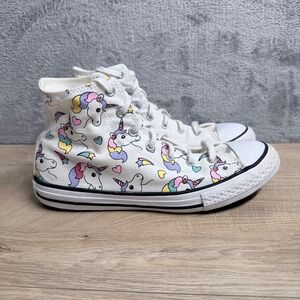 Converse Unicorn Print High Top Sneakers Womens Size 6 Whimsical Rainbow Cute